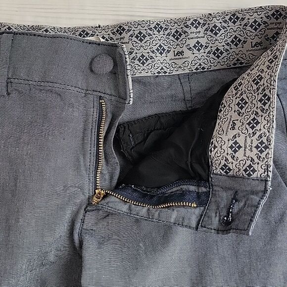 Lee platinum label straight leg trousers in blue grey Women's Size 4 short - Picture 10 of 14